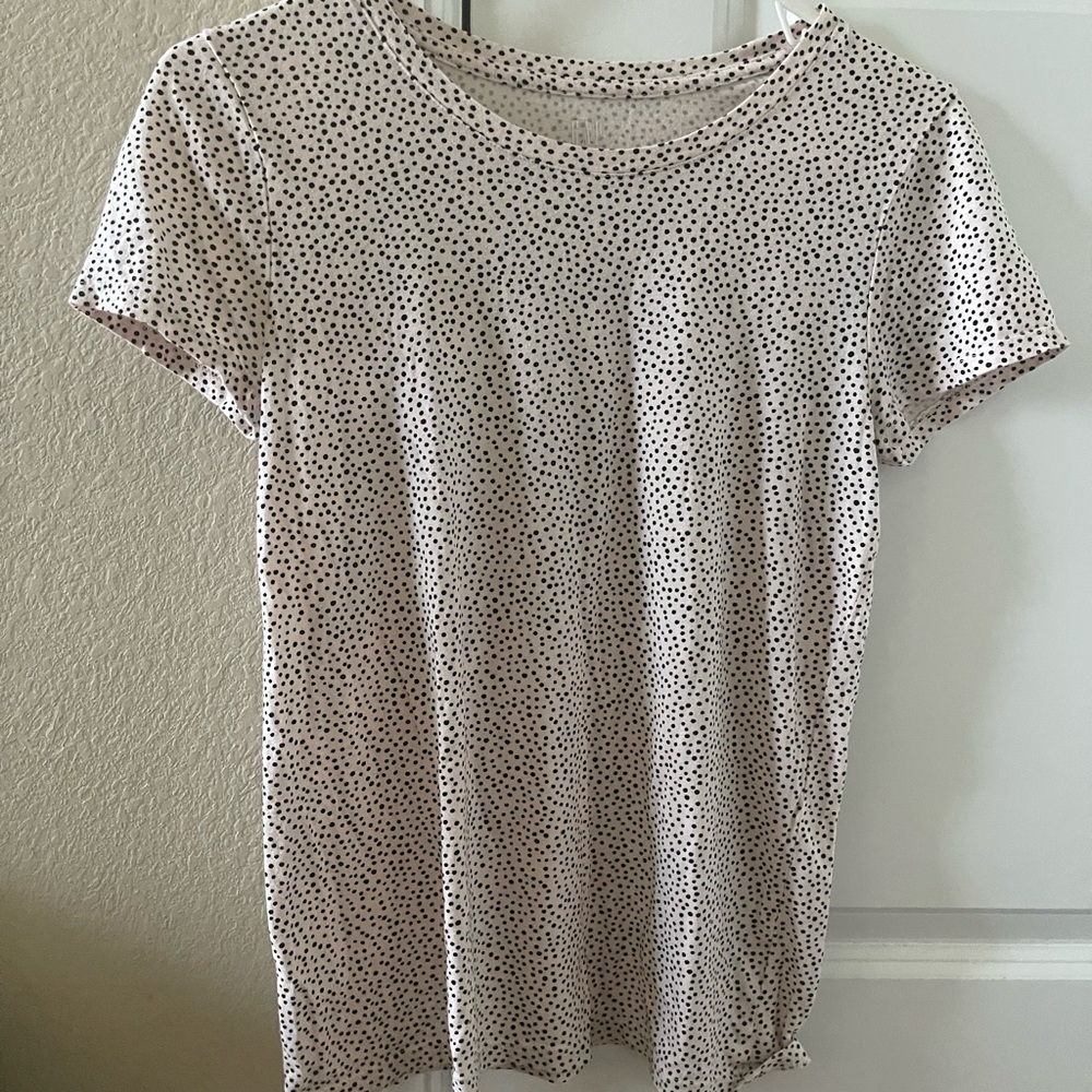 GAP White and Black Polka Dot Short Sleeve Tee - Picture 1 of 3